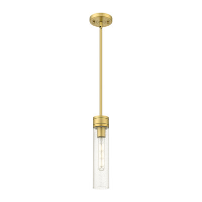 Ballston - Maliyah - Mini-luminaire suspendu 1 tige 3 po avec abat-jour H 8 po - Finition laiton brossé - Abat-jour tourbillon déco