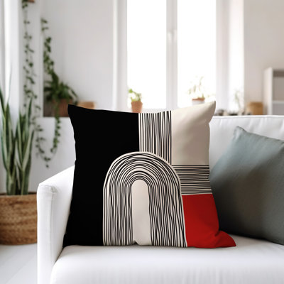 Cassie Abstract Spun Polyester Indoor/Outdoor Reversible Throw Pillow