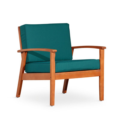 Chaise en eucalyptus avec coussins pour le jardin extérieur