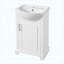 Meuble-lavabo autoportant de style français de 20 po avec lavabo en céramique, porte à fermeture douce et lavabo en céramique bombé, blanc-133709790