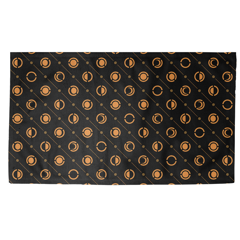 Tapis décoratif des phases de lune noires, Rectangle 2 pi x 3 pi