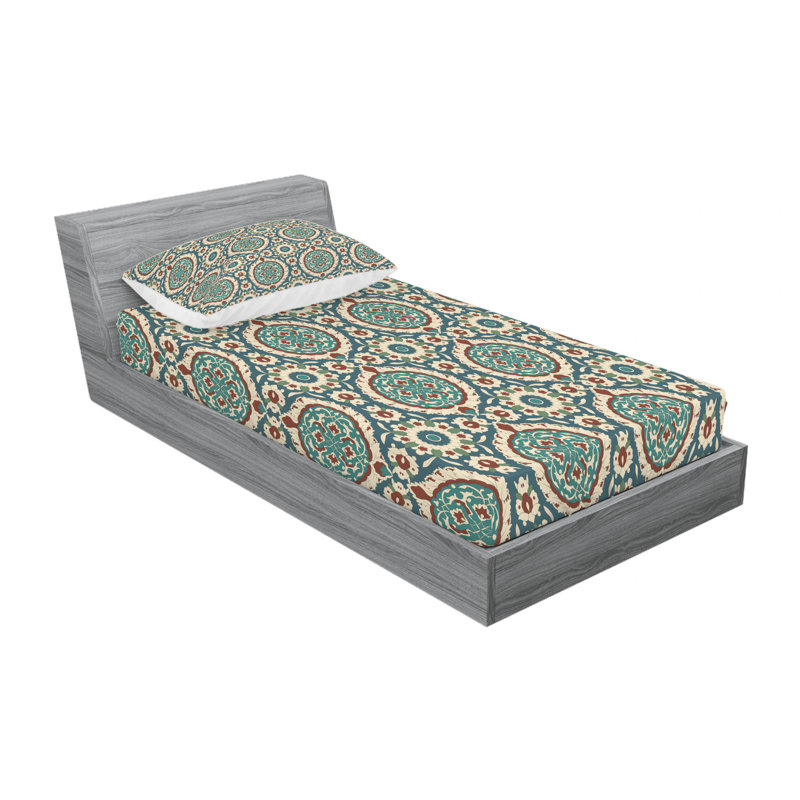 Microfiber Damask Sheet Set, Twin Sheet Set with Fitted Sheet
