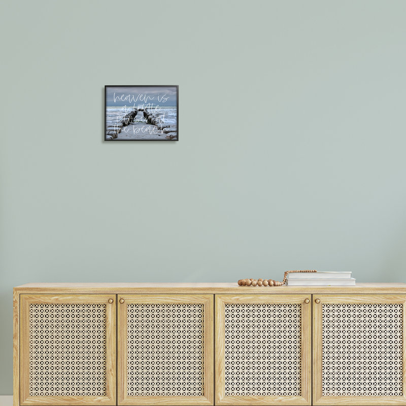 Heaven Closer At Beach Coastal, estampe numérique encadrée par Lil 'Rue, H 11 po x l 14 po x P 1,5 po