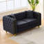 Ensemble de canapés en velours 2 pièces avec pieds et coussins en métal doré - Design capitonné classique pour le salon (ensemble de 2)-33234829