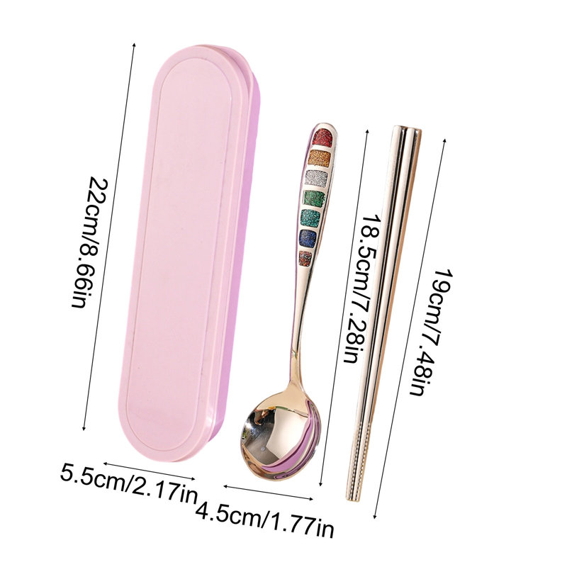 Ensemble de couverts en acier inoxydable Ensemble de couverts portatifs en acier inoxydable, Mauve