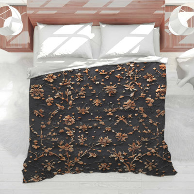 Édredon bronze à motif floral