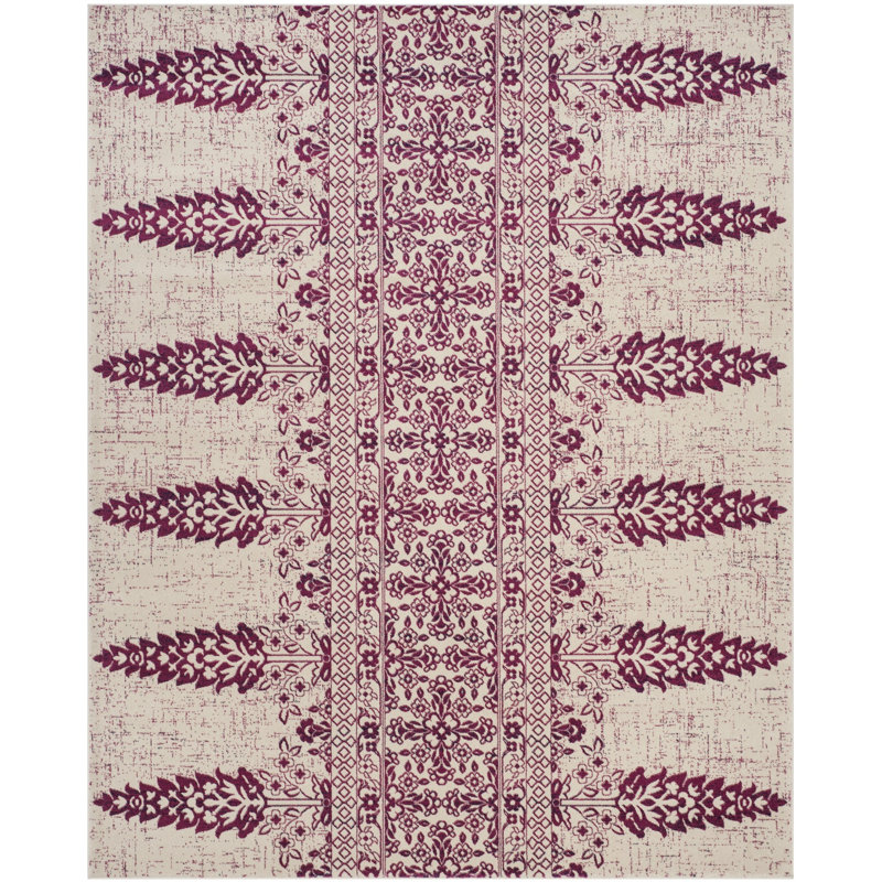 Tapis ivoire / fuchsia Annette, Rectangle 8 pi x 10 pi