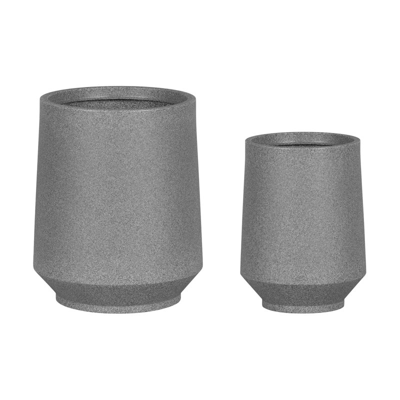 Gray Polyethylene Outdoor/Indoor Planter Set