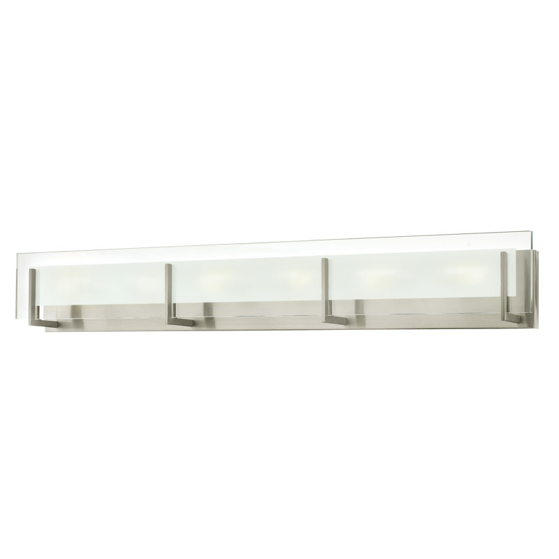 Barre d'éclairage de salle de bain à intensité variable 6 lumières Latitude, Nickel brossé, G-9 60 W