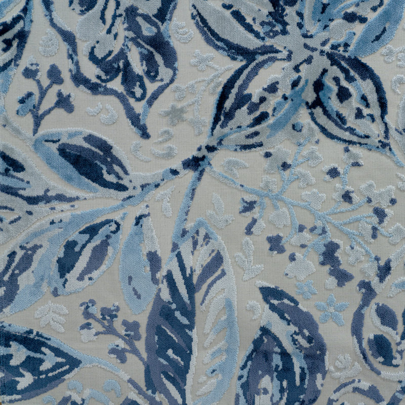 Lyanna Cut Velvet Upholstery Fabric, Indigo
