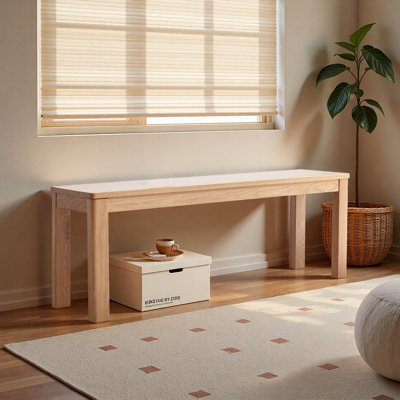 (1M) Banc de table en bois de chêne naturel pour salle à manger