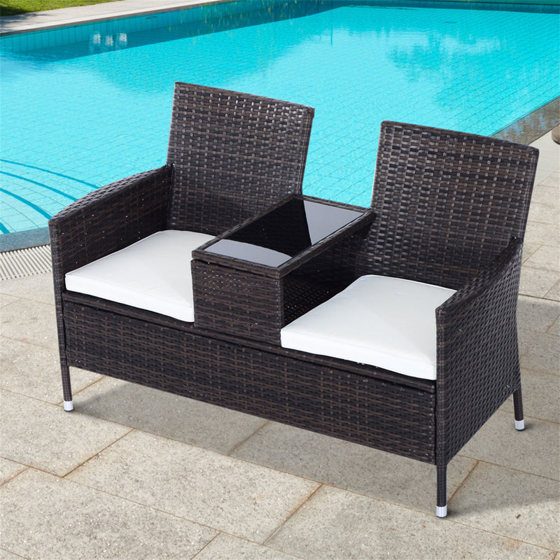 2 - Person Wicker Patio Dining Set with