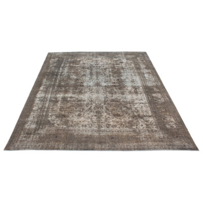 Tapis unique en laine gris foncé 9 pi 6 po x 13 pi 1 po Izel