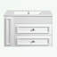 Meuble-lavabo mural avec lavabo et 2 tiroirs-1789073661