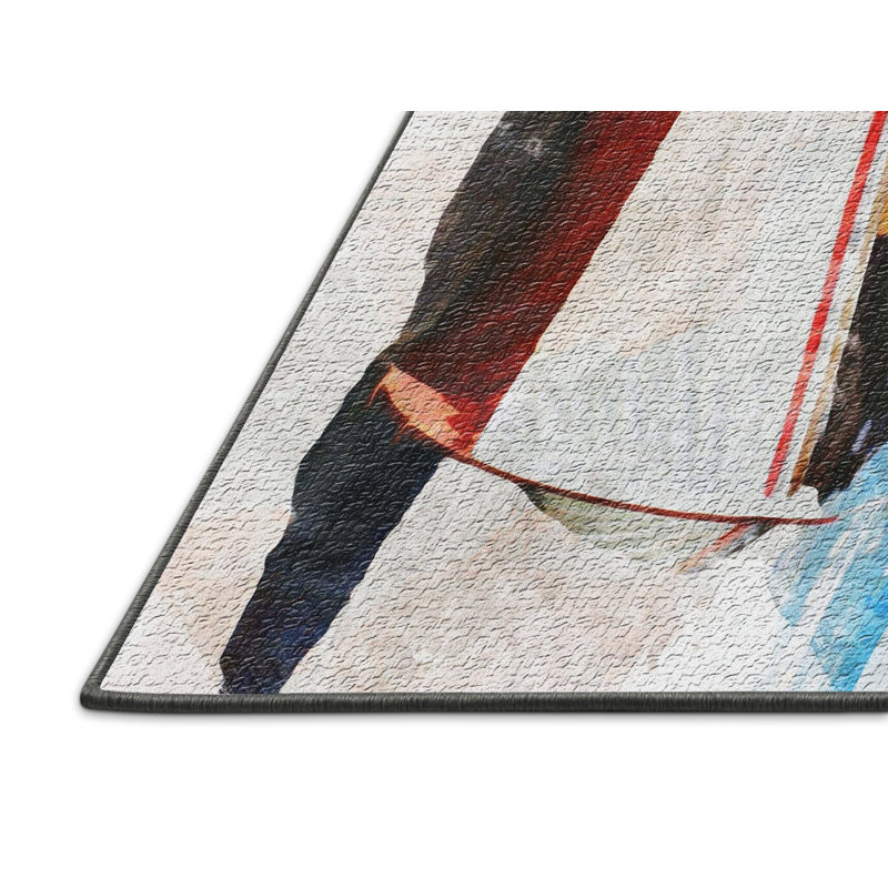 Tapis gris clair aquarelle, Rectangle 2 pi x 3 pi