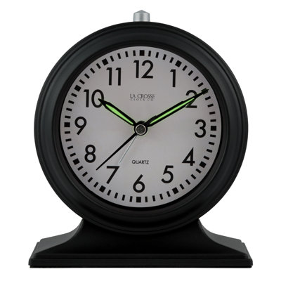 Traditional Quartz movement / Crystal Clock in Black with Alarm