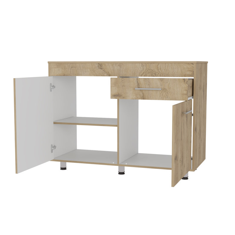 Michaeljay 1 Drawer Server, 35.4" H x 39.4" W x 20.7" D, Black/White