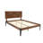 Nesto Modern Full Bed Frame With Geometric Headboard & Black Matte Metal Legs, Premium Solid Wood Platform Bed Frame, Wood Slat Support, No Box Spring Needed-51473270-51473268
