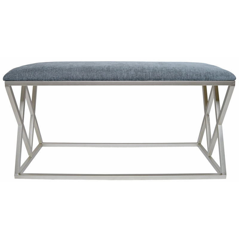 Bennay Polyester Upholstered Bench, Grey