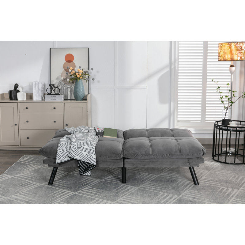 Lanis Pillow Top Arm, Light Gray Velvet, 32" H x 67" W x 16" D
