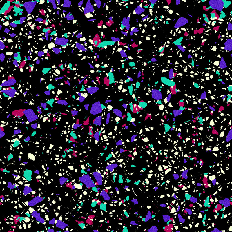 «Fenix Vibrant Funky Terrazzo» par - Impression sur toile tendue, H 12 po x l 12 po