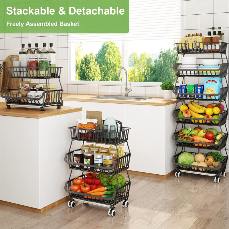 Nyalee 47.99'' H x 15.71'' W Utility Cart with Wheels