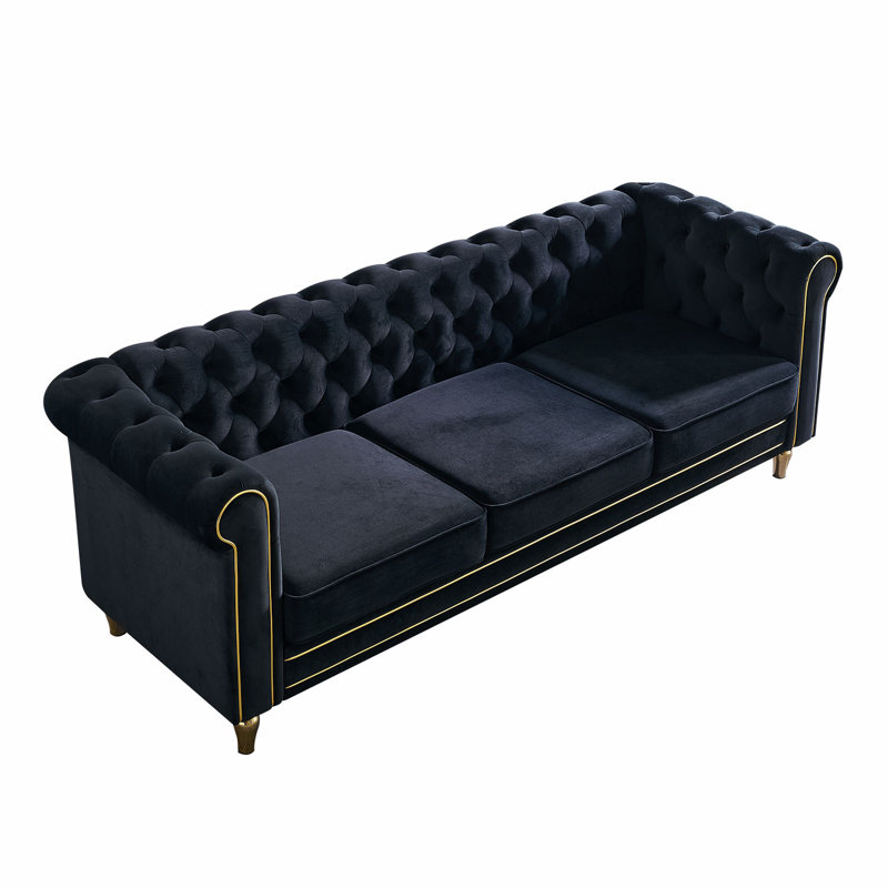 Canapé Chesterfield, Noir, noir, noir, noir
