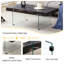 Table basse 43,3 "X 23,6" en MDF de marbre noir avec pieds en verre trempé - Décoration de salon polyvalente