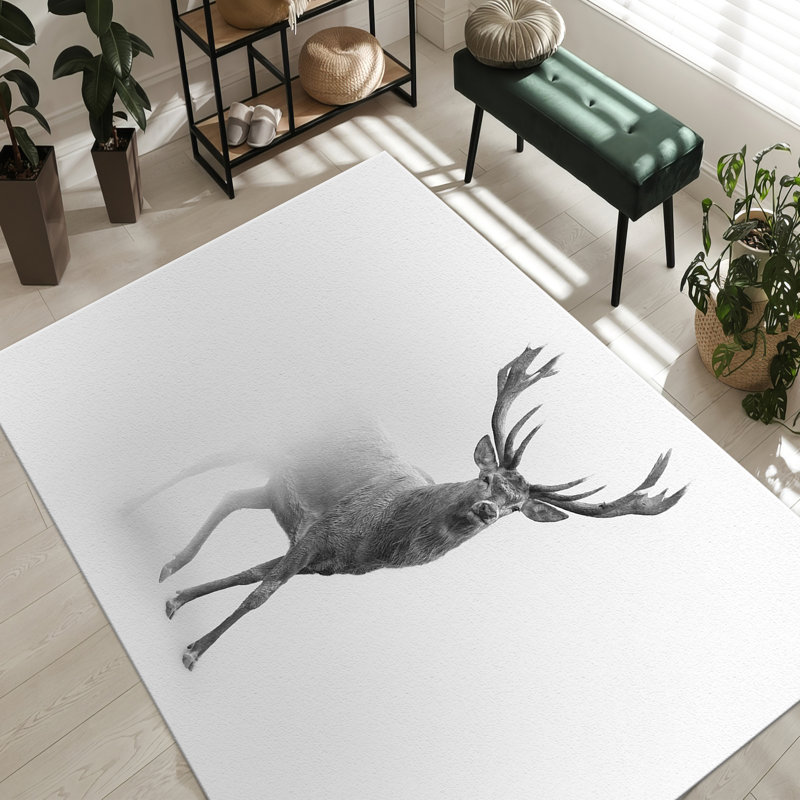 Stunning Non-Woven Soft Printed Rug Featuring a Contemporary Geometric Design Perfect for Enhancing Your Living Space