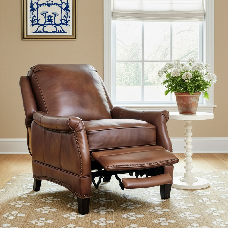 Dunlevy Recliner, Wenlock Tawny Split Grain Leather
