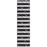 Tapis noir / blanc en polyester tissé à la machine Rulo