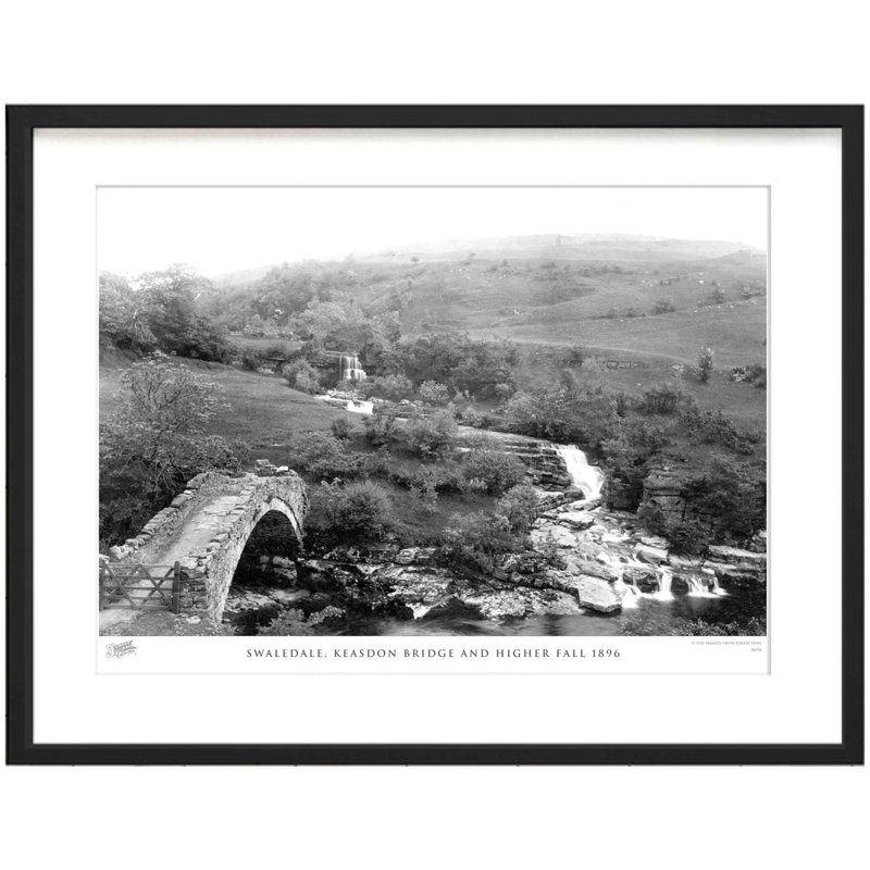 Swaledale, Keasdon Bridge And Higher Fall 1896 by Francis Frith - Single Picture Frame Print, 40cm H x 50cm W x 2.3cm D