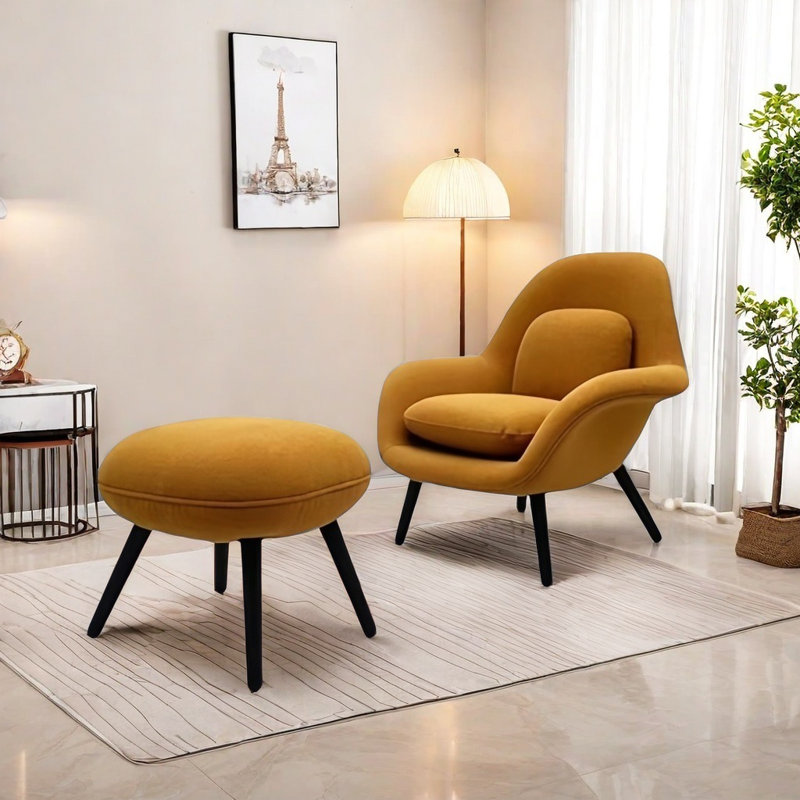 Chaise à dossier en tissu doux