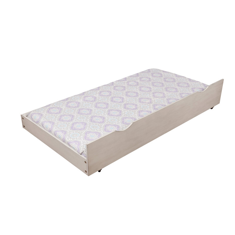 Lit-bateau avec couchette Kahi, Blanc antique, Simple