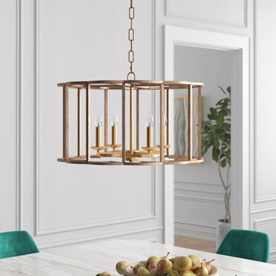 Lustre tambour 4 lumières de style bougie Eutha