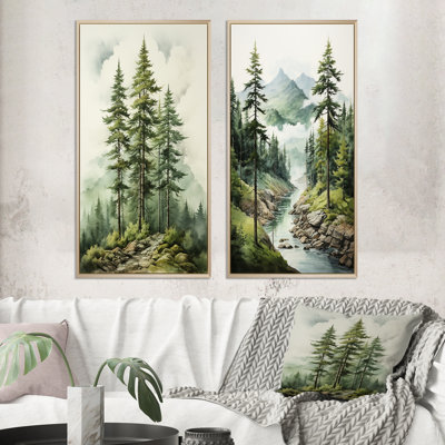 " Green Pine Tree Eternal Guardians " 2 - Pieces