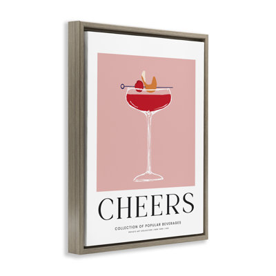 «Minimal Cheers Cocktail», art mural encadré flottant
