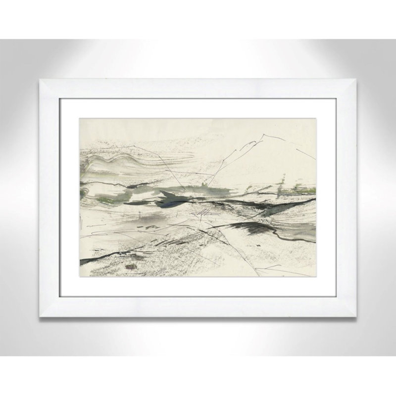" Green Sketches " by PI Studio, Blanc, Cadre blanc en forme de cube blanc, H 18,5 po x l 24,5 po x P 1,25 po