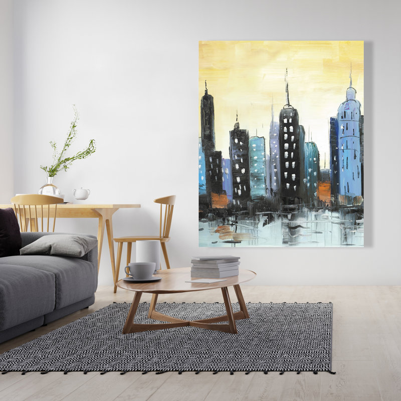 Skyline on Cityscape - Contemporary Cities Canvas Art Decor