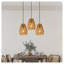 Ensemble de 3 luminaires suspendus en corde de chanvre rustique - luminaires suspendus bohème campagnard tissés à la main pour îlot de cuisine et salle à manger