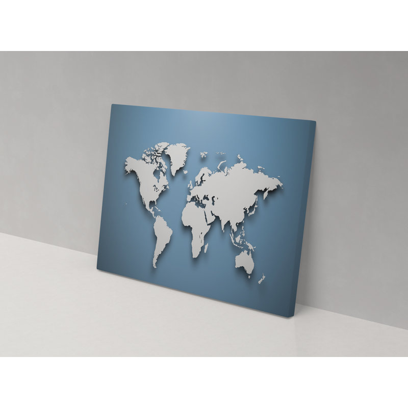 Map - Wrapped Canvas Print, 82cm H x 123cm W x 4cm D