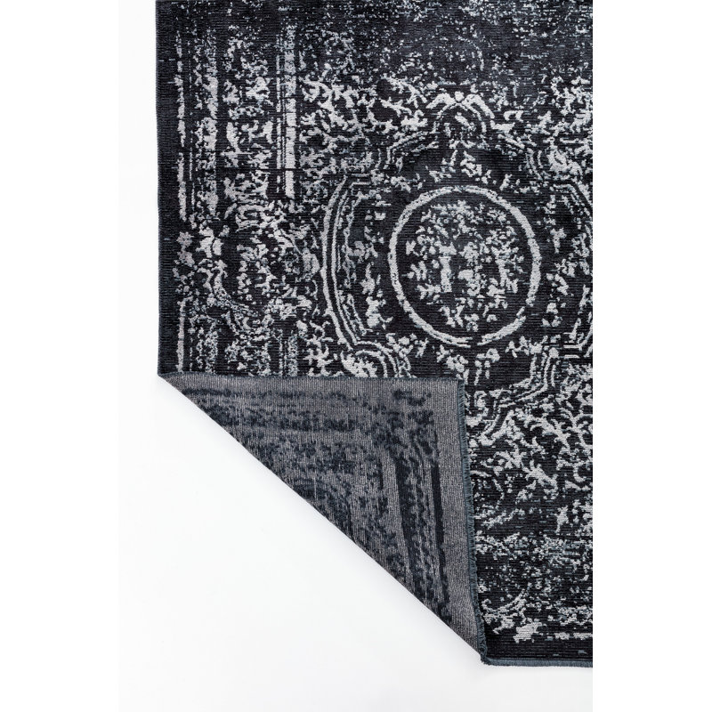 Rapture Black/Gray Oriental Luxury Area Rug, Rectangle 7'10" x 11'2"