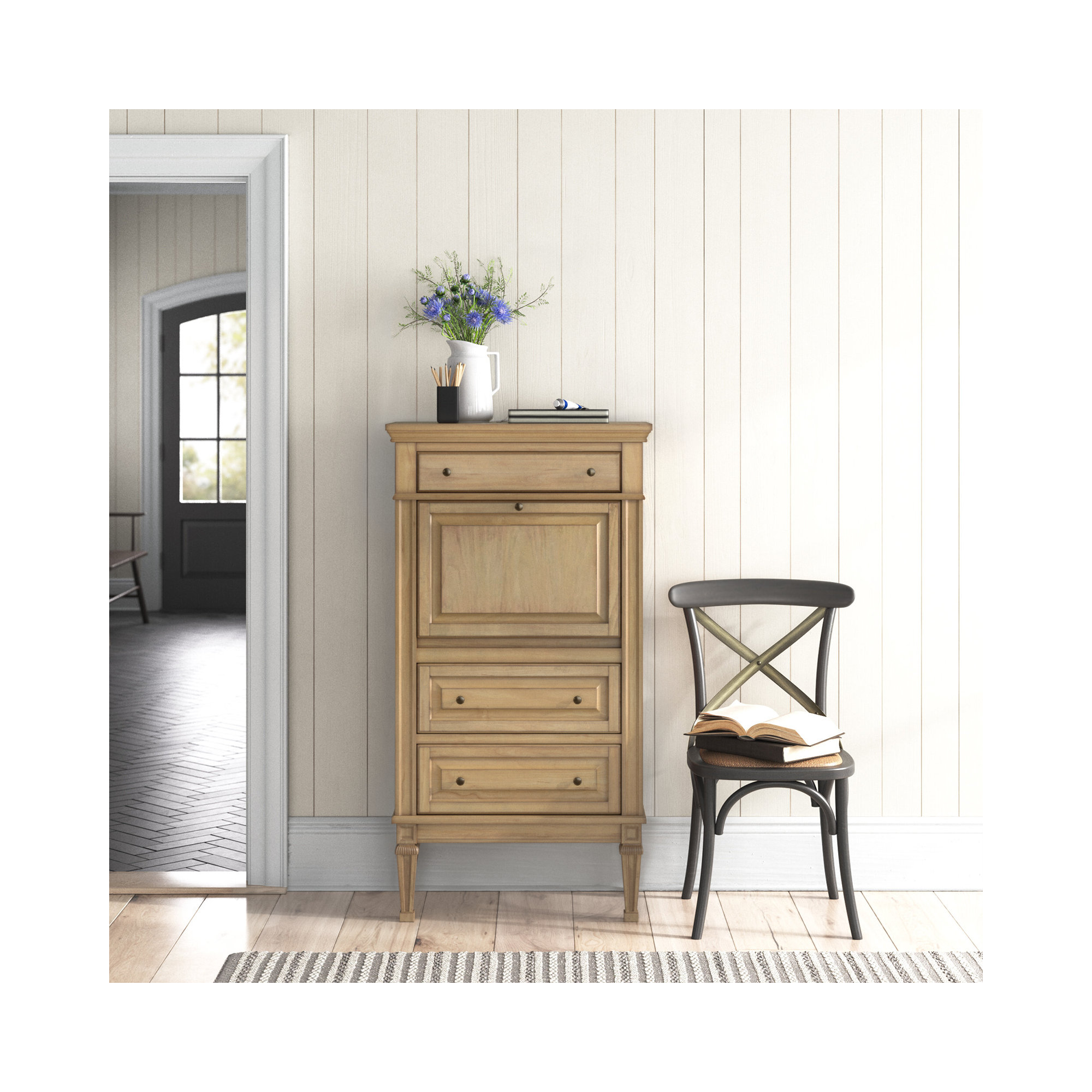 Valmont Storage Cabinet, Antique Beige