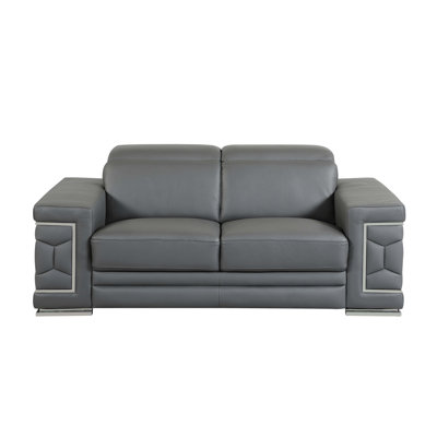 Top Grain Italian Leather Loveseat