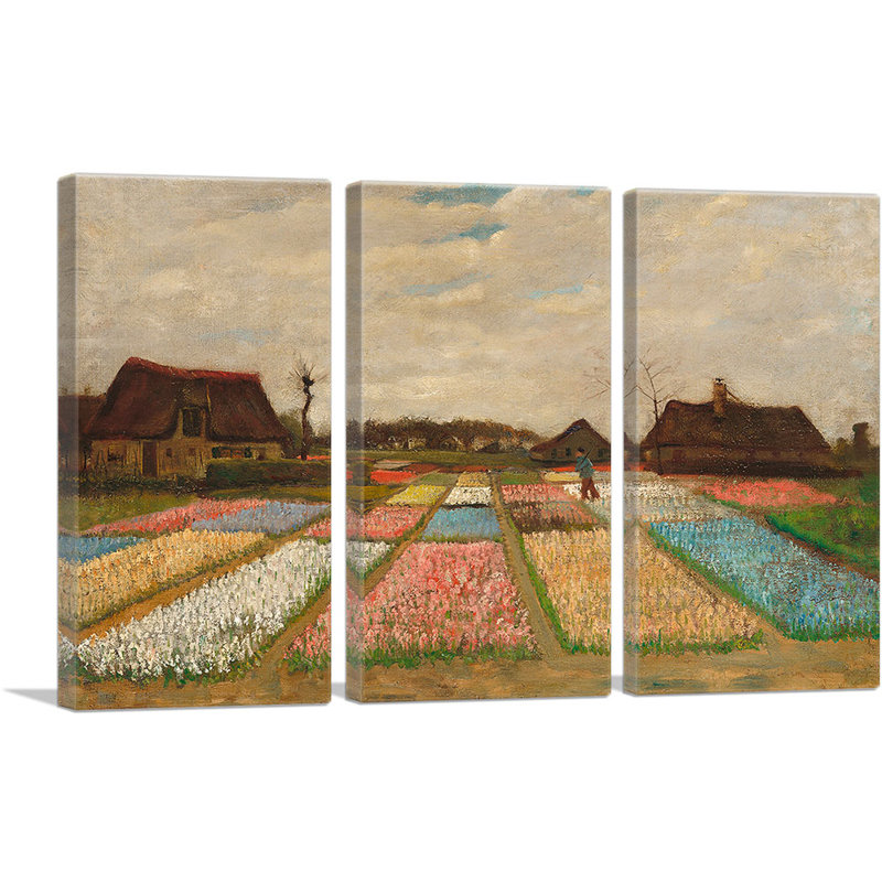 Flower Flower In Holland 1883 par Vincent Van Gogh - peinture sur toile tendue 3 pièces, H 40 po x l 60 po x 1,5 po
