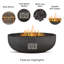 Carson 38" Round Concrete Propane Fire Pit in Carbon by Jensen Co.-1997121883-1997121880-1997121881