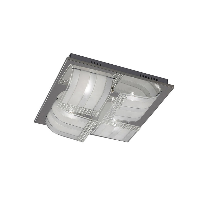 Crystal & Glass Flush Mount, 11cm H x 37cm W x 37cm D