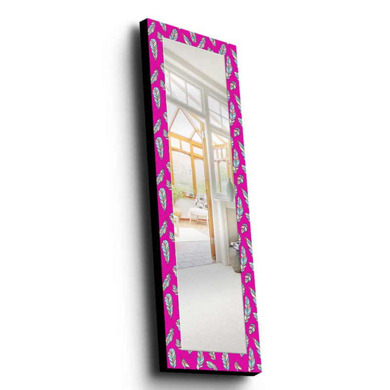 Élégant miroir décoratif avec cadre 100% bois de pin, 15,7 po x 47,2 po | Miroir en verre véritable (épaisseur: 0,2 pouce) | Peinture sur tissu élégante | Idéal pour le salon, la chambre à coucher et le vestibule