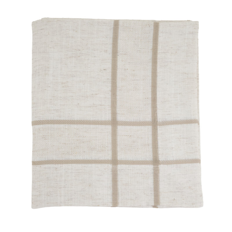 Althoff Plaid Tablecloth, 72" Square, Linen