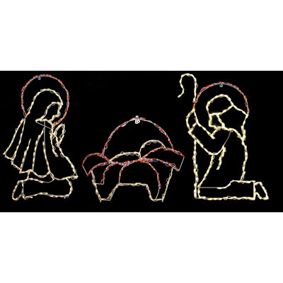Baby Jesus with Mary and Joseph Nativity Scene LED Display - Warm White (39")